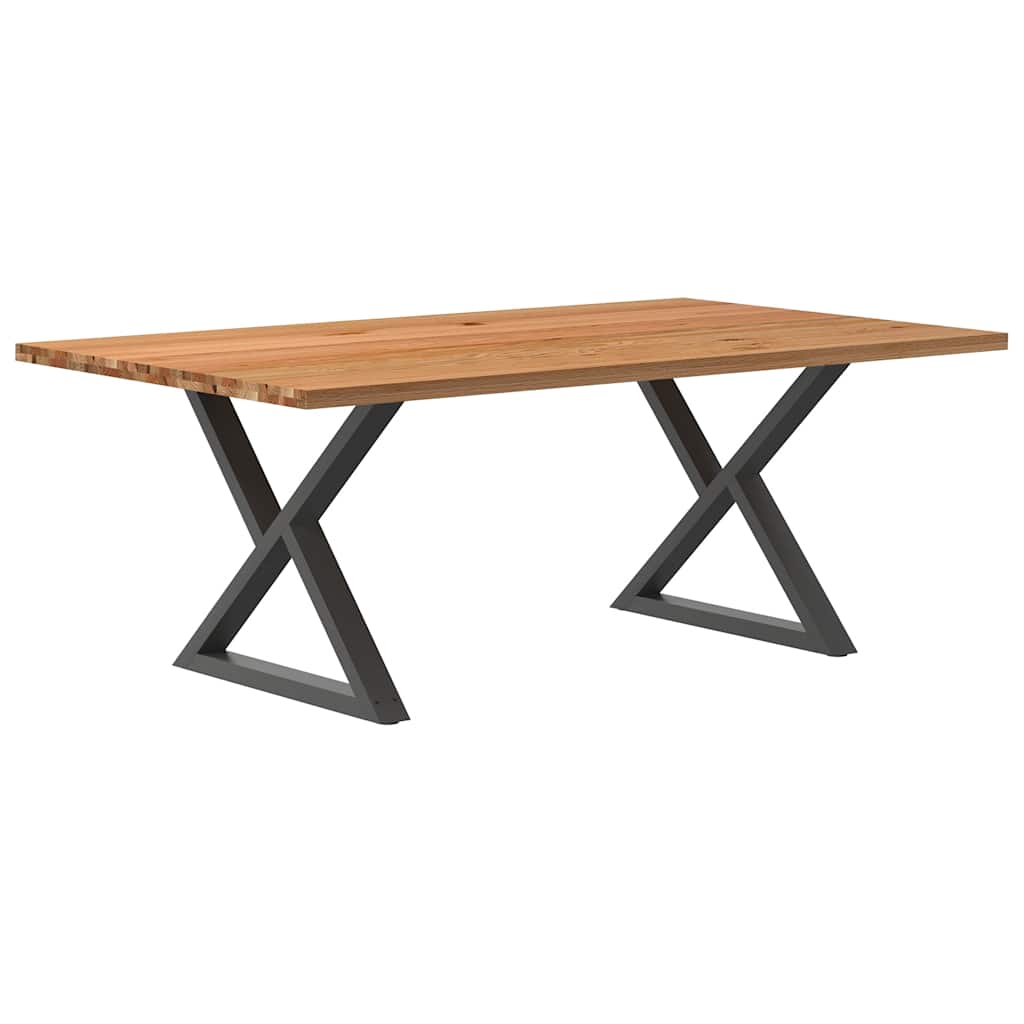 Table Industrielle en Bois et Pieds Noirs Croisés-Anthracite-1-200 x 120 x 74 cm-La-Fabrique-Industrielle