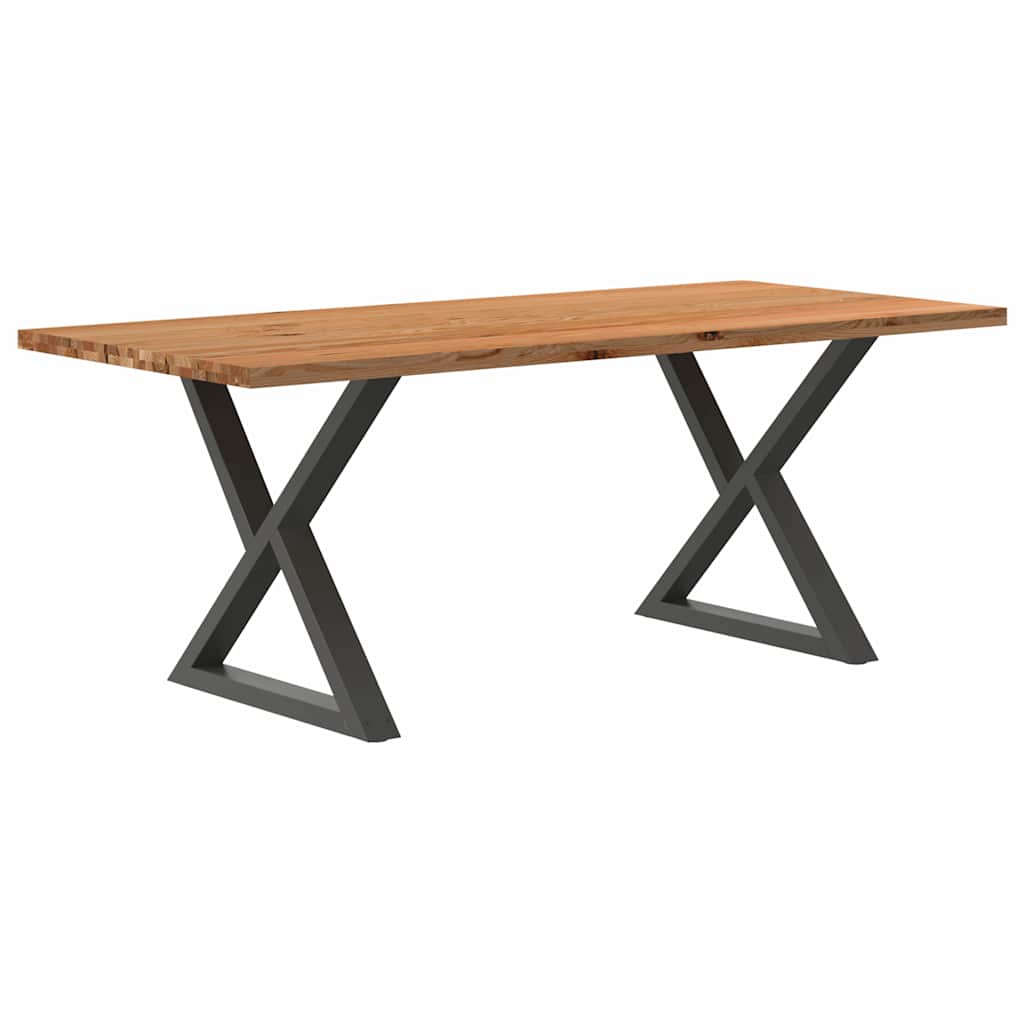 Table Industrielle en Bois et Pieds Noirs Croisés-Anthracite-1-200 x 90 x 74 cm-La-Fabrique-Industrielle