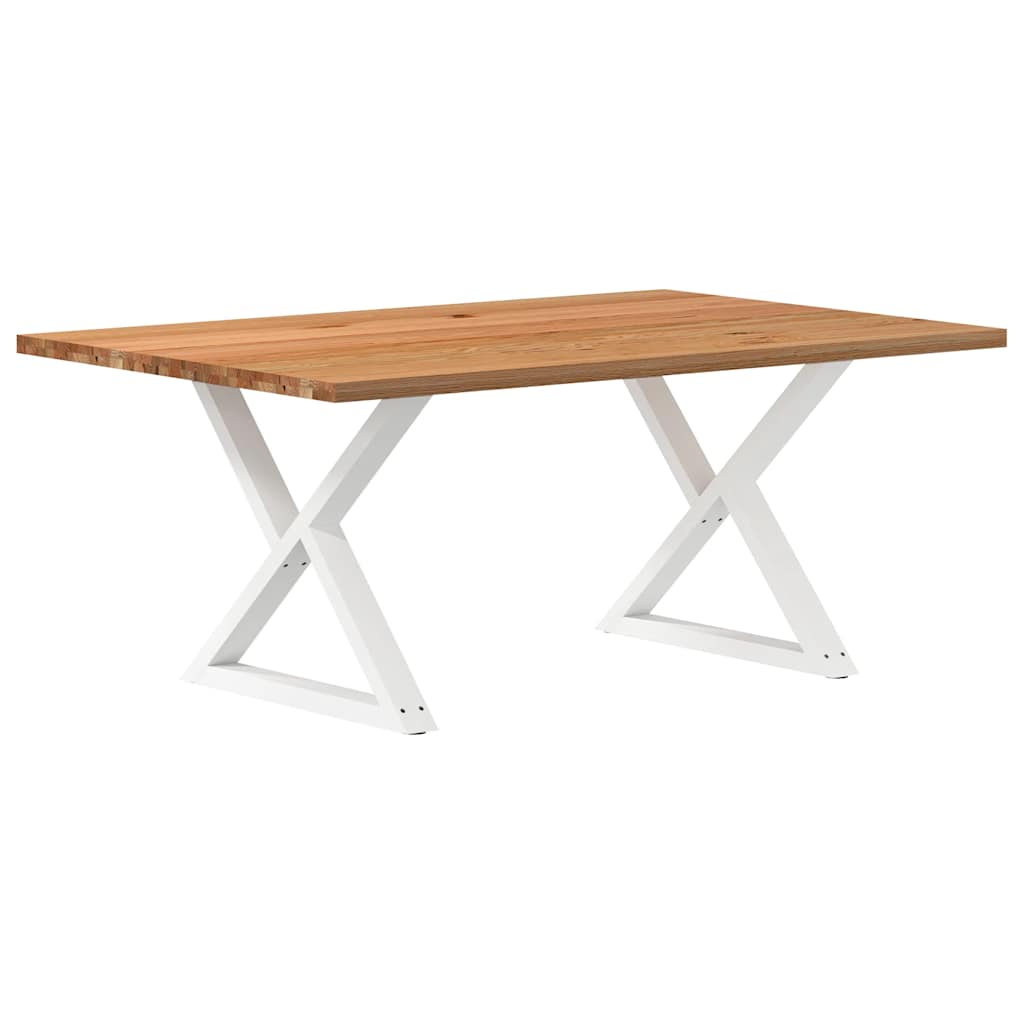 Table Industrielle en Bois et Pieds Noirs Croisés-Blanc-1-180 x 120 x 74 cm-La-Fabrique-Industrielle