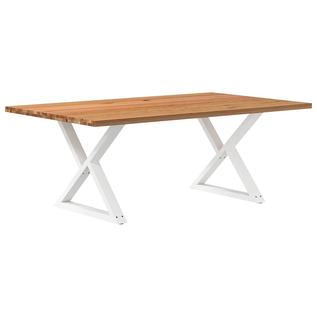 Table Industrielle en Bois et Pieds Noirs Croisés-Blanc-1-200 x 120 x 74 cm-La-Fabrique-Industrielle
