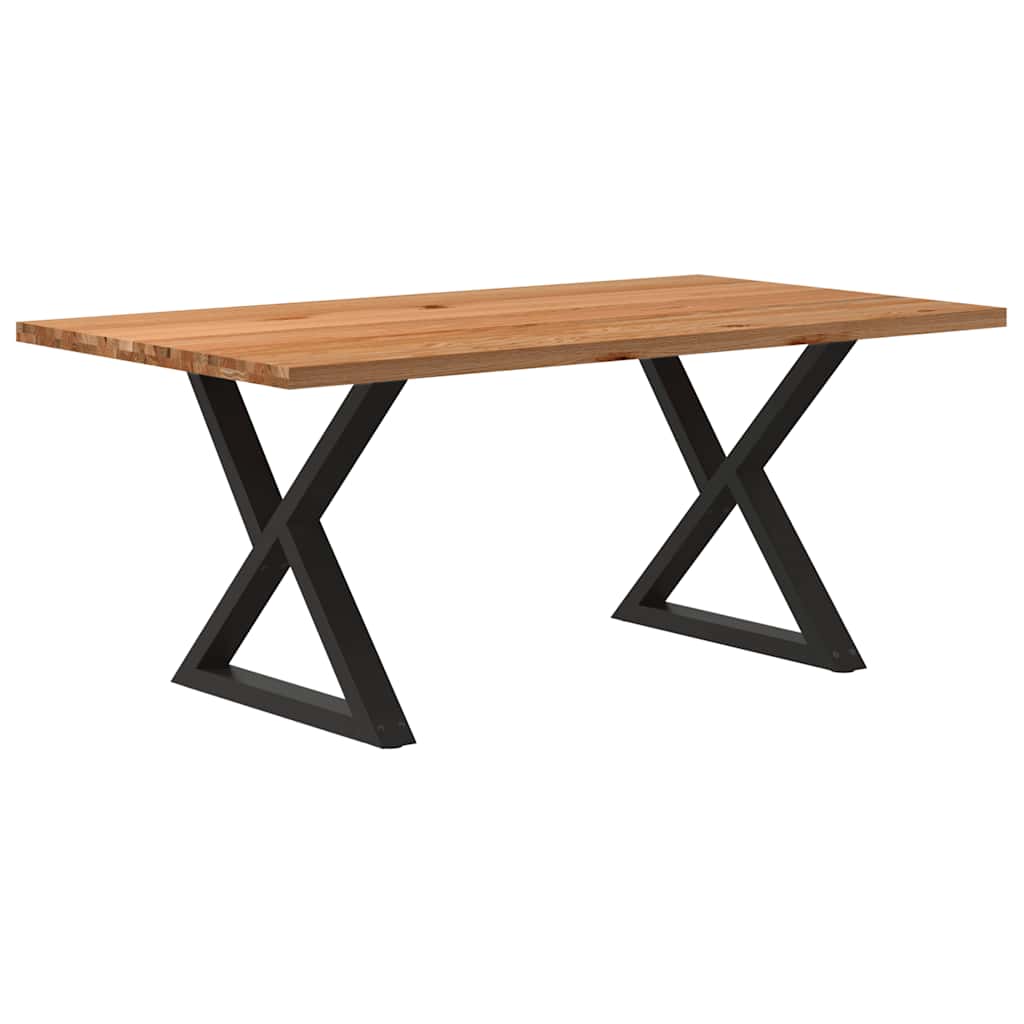 Table Industrielle en Bois et Pieds Noirs Croisés-Noir-1-180 x 100 x 74 cm-La-Fabrique-Industrielle