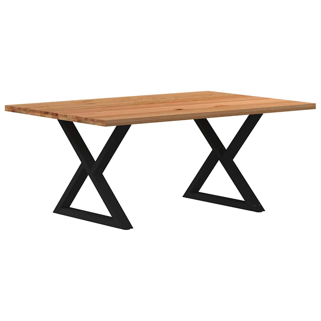 Table Industrielle en Bois et Pieds Noirs Croisés-Noir-1-180 x 120 x 74 cm-La-Fabrique-Industrielle