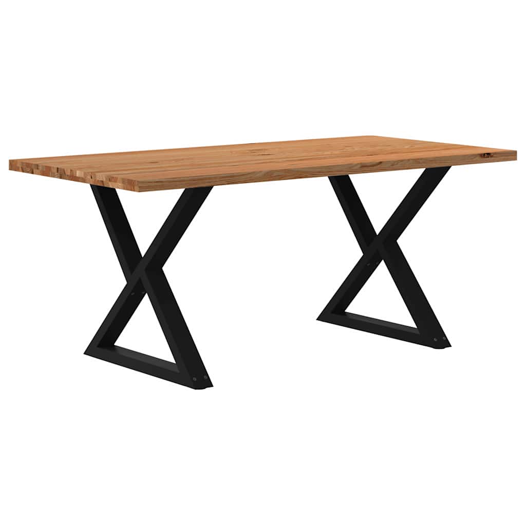 Table Industrielle en Bois et Pieds Noirs Croisés-Noir-1-180 x 90 x 74 cm-La-Fabrique-Industrielle