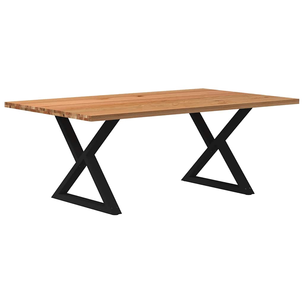 Table Industrielle en Bois et Pieds Noirs Croisés-Noir-1-200 x 120 x 74 cm-La-Fabrique-Industrielle