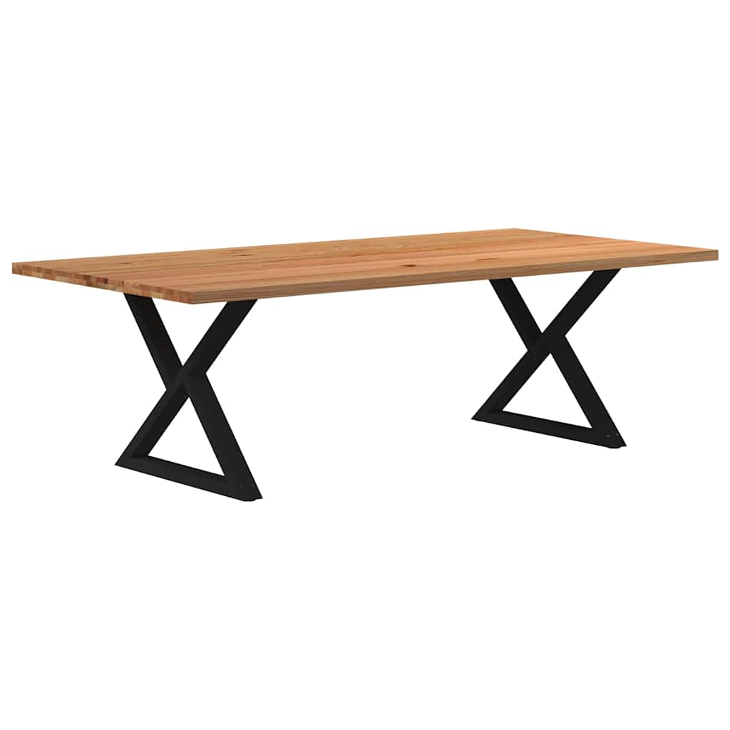 Table Industrielle en Bois et Pieds Noirs Croisés-Noir-1-240 x 120 x 74 cm-La-Fabrique-Industrielle