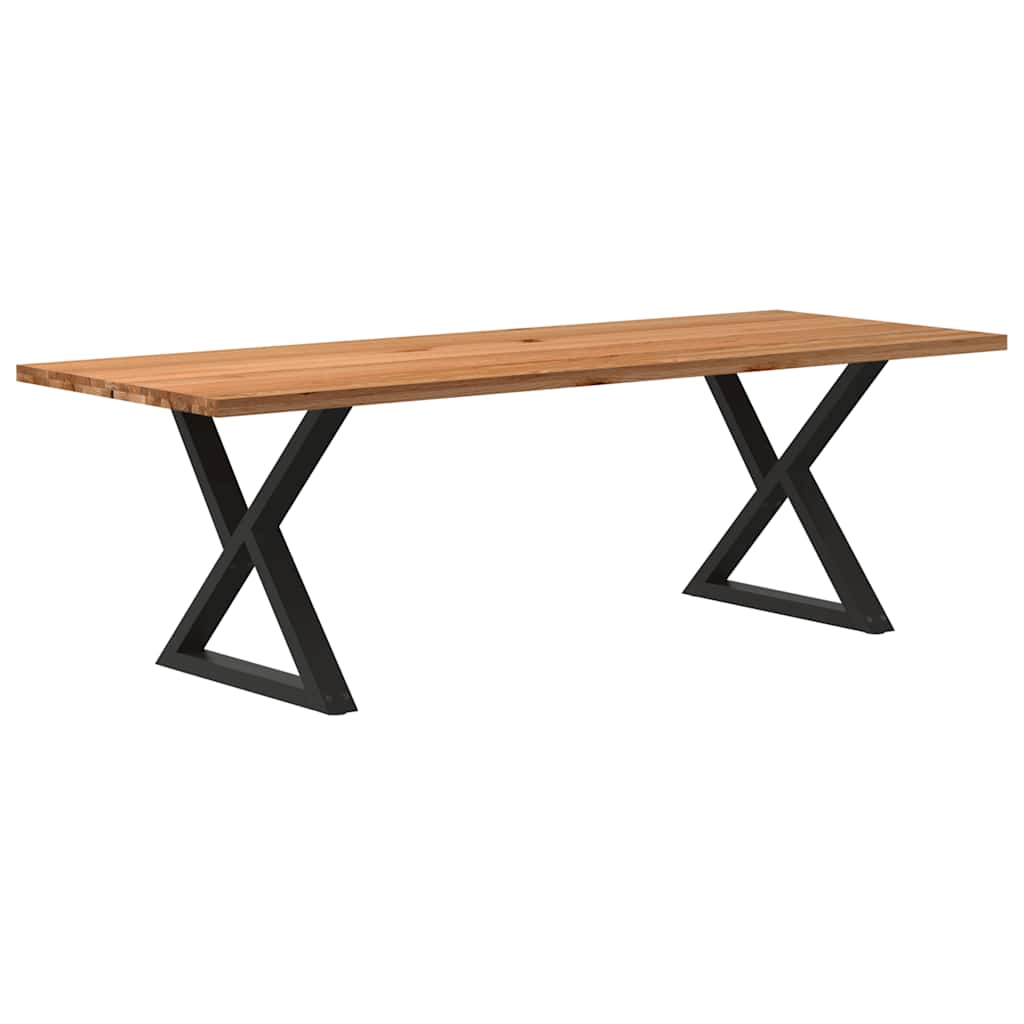 Table Industrielle en Bois et Pieds Noirs Croisés-Noir-1-240 x 90 x 74 cm-La-Fabrique-Industrielle