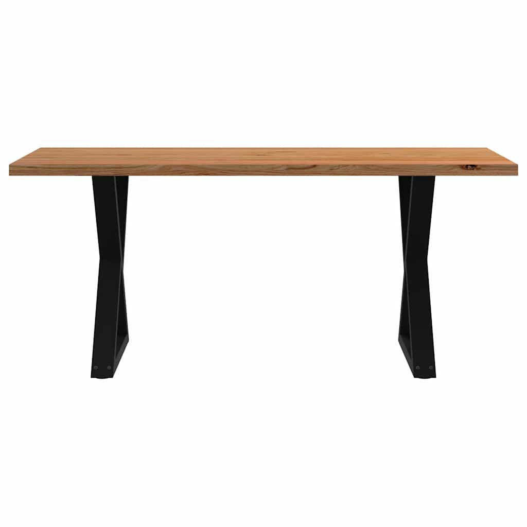 Table Industrielle en Bois et Pieds Noirs Croisés-La-Fabrique-Industrielle