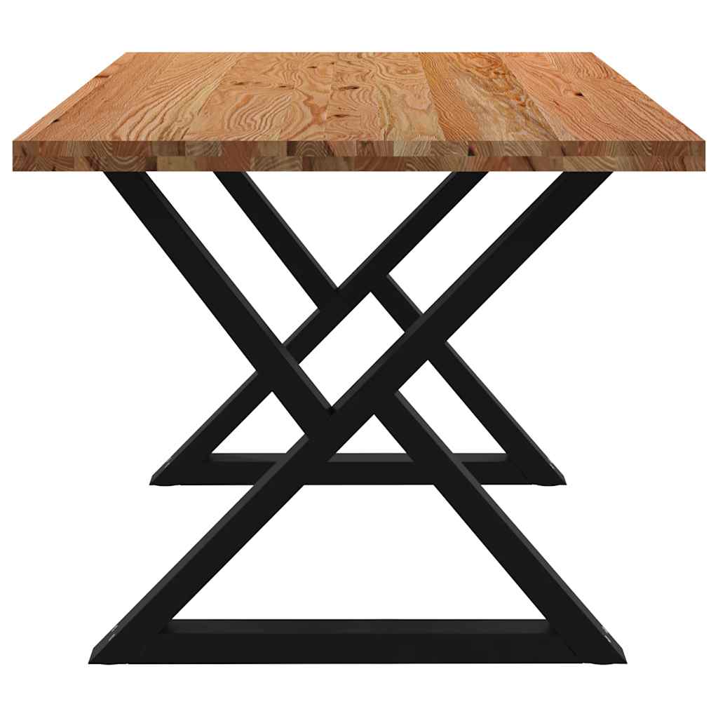 Table Industrielle en Bois et Pieds Noirs Croisés-La-Fabrique-Industrielle