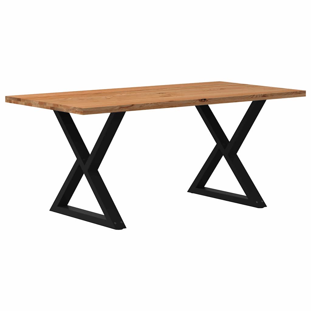 Table Industrielle en Bois et Pieds Noirs Croisés-La-Fabrique-Industrielle