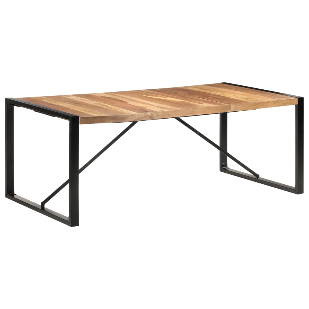 Table Industrielle en Bois et Pieds en Métal Noir-1-200 x 100 x 75 cm-La-Fabrique-Industrielle