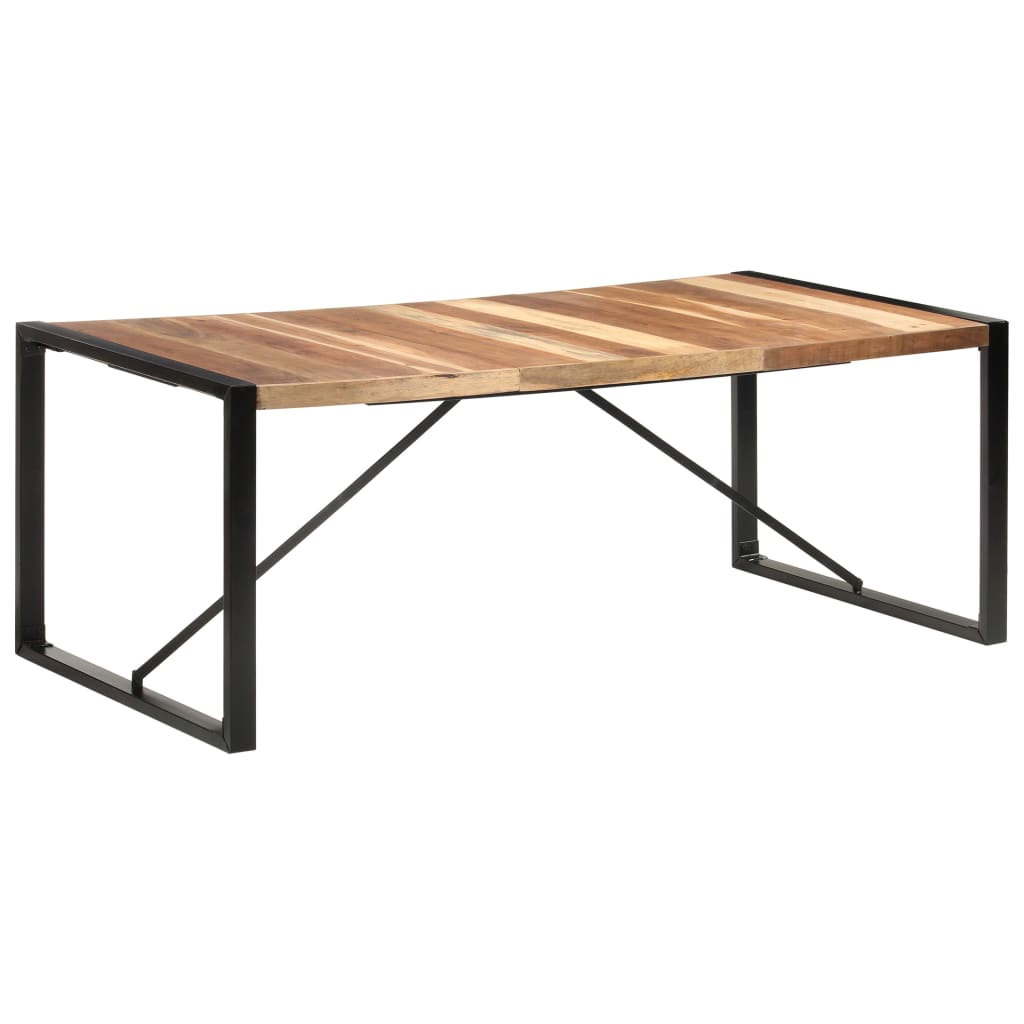 Table Industrielle en Bois et Pieds en Métal Noir-La-Fabrique-Industrielle