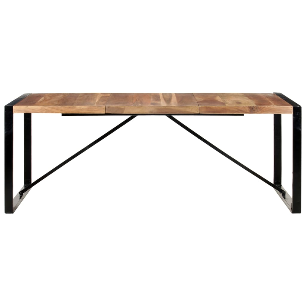 Table Industrielle en Bois et Pieds en Métal Noir-La-Fabrique-Industrielle