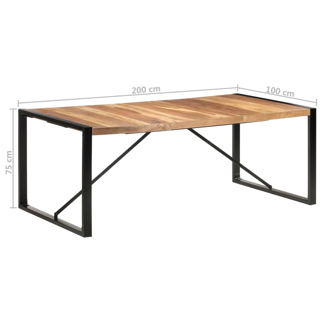 Table Industrielle en Bois et Pieds en Métal Noir-La-Fabrique-Industrielle