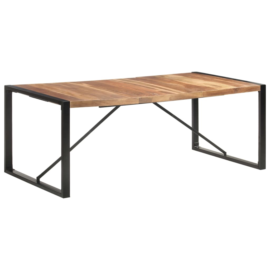 Table Industrielle en Bois et Pieds en Métal Noir-La-Fabrique-Industrielle