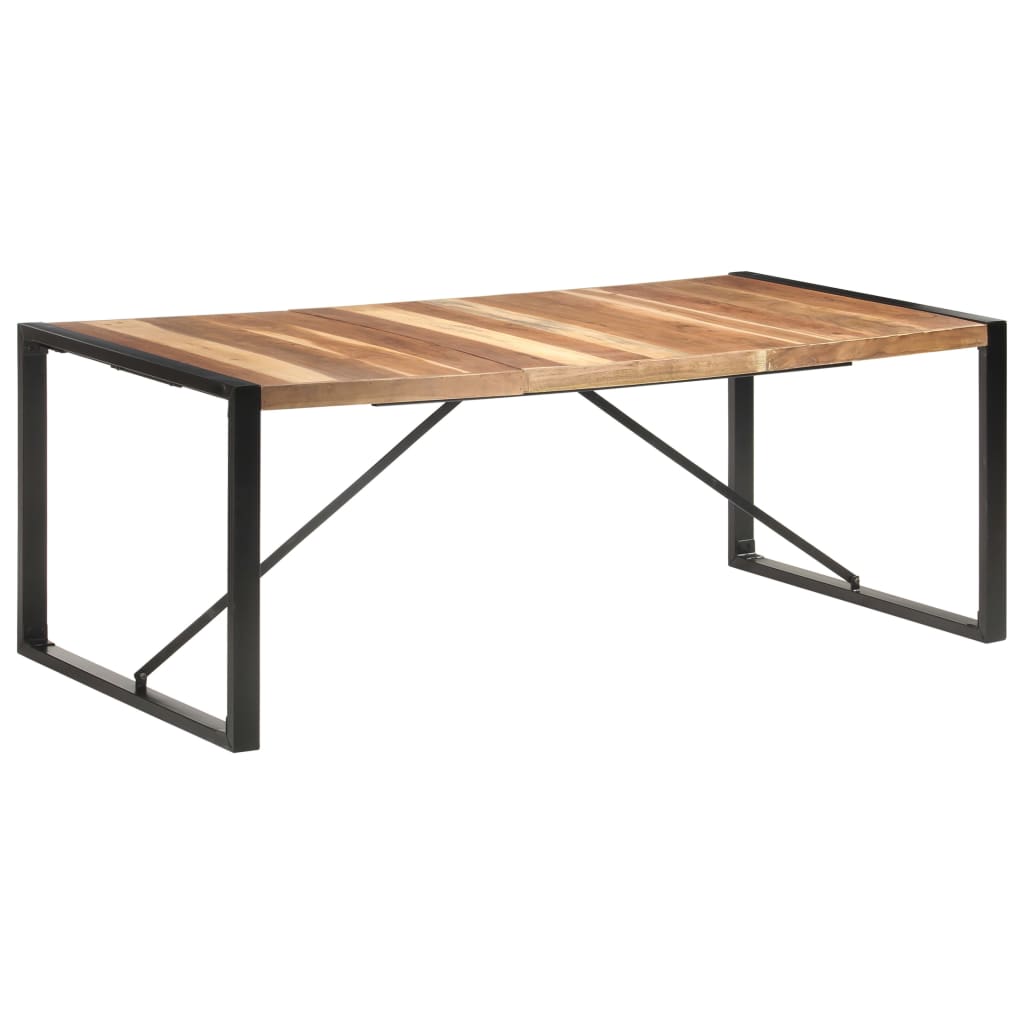 Table Industrielle en Bois et Pieds en Métal Noir-La-Fabrique-Industrielle