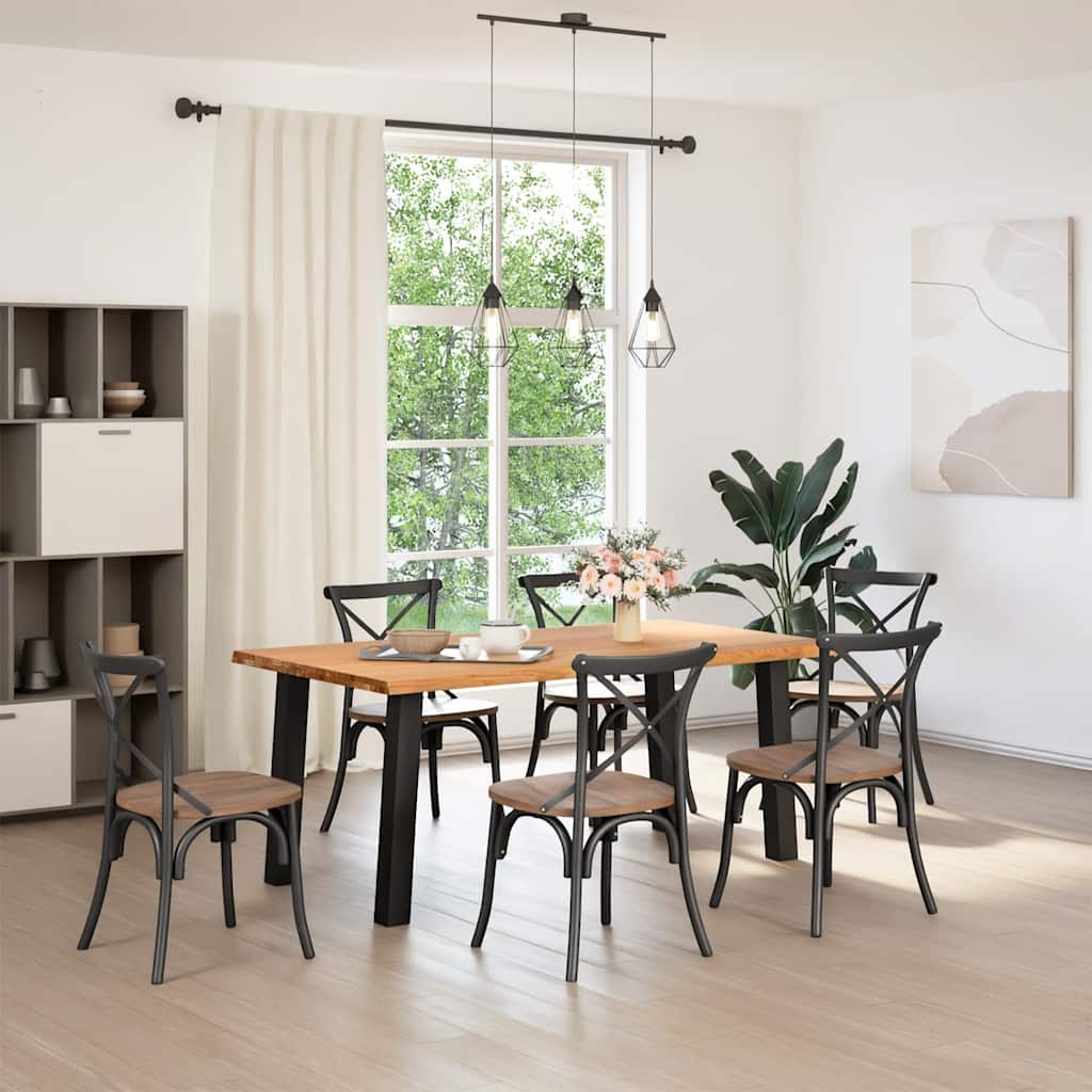 Table Industrielle en Chêne Massif et Acier 180 cm-La-Fabrique-Industrielle
