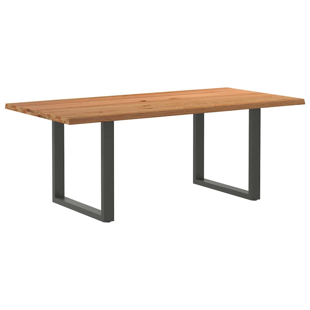 Table Industrielle en Chêne Massif et Acier 8 Personnes-Anthracite-1-200 x 100 x 74 cm-La-Fabrique-Industrielle