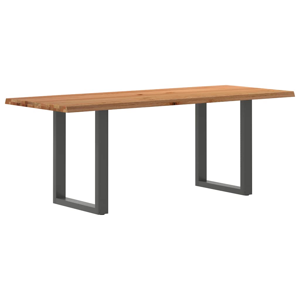 Table Industrielle en Chêne Massif et Acier 8 Personnes-Anthracite-1-200 x 80 x 74 cm-La-Fabrique-Industrielle