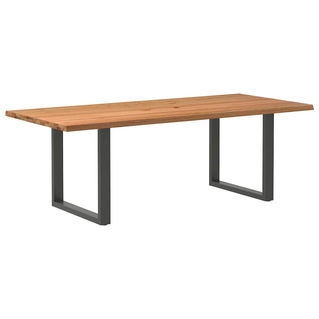 Table Industrielle en Chêne Massif et Acier 8 Personnes-Anthracite-1-220 x 100 x 74 cm-La-Fabrique-Industrielle