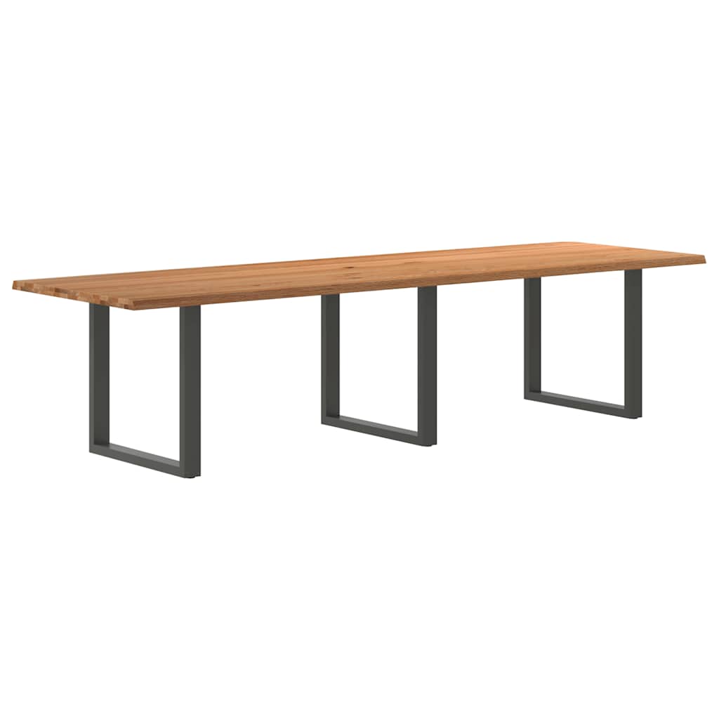 Table Industrielle en Chêne Massif et Acier 8 Personnes-Anthracite-1-320 x 100 x 74 cm-La-Fabrique-Industrielle