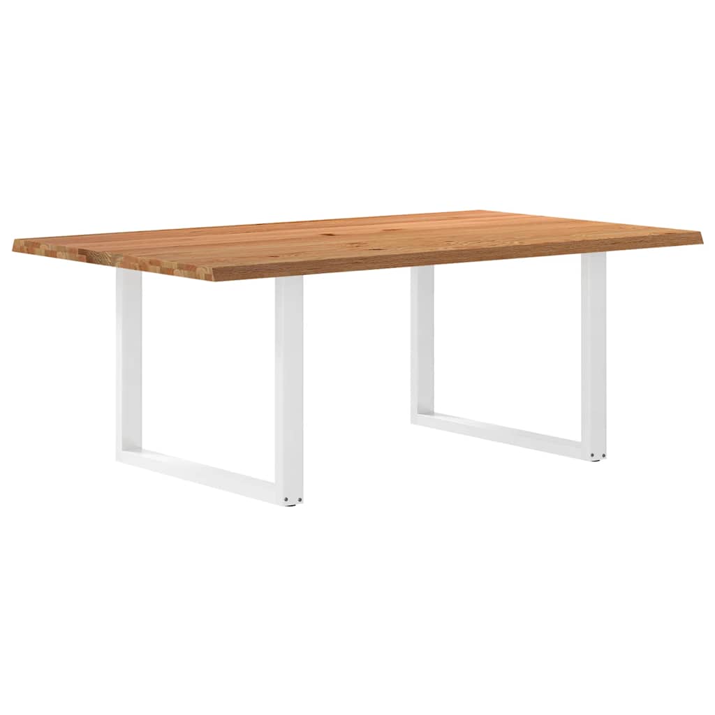 Table Industrielle en Chêne Massif et Acier 8 Personnes-Blanc-1-200 x 120 x 74 cm-La-Fabrique-Industrielle