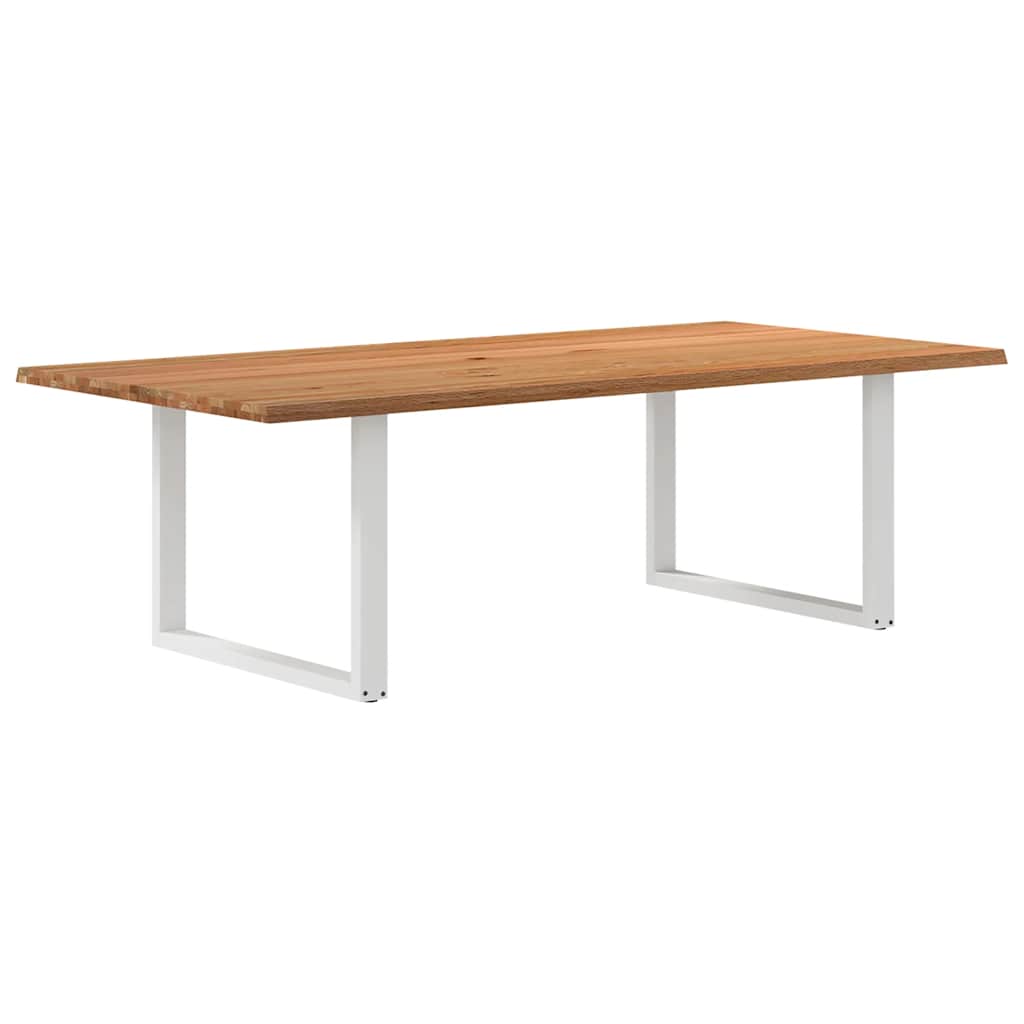 Table Industrielle en Chêne Massif et Acier 8 Personnes-Blanc-1-240 x 120 x 74 cm-La-Fabrique-Industrielle