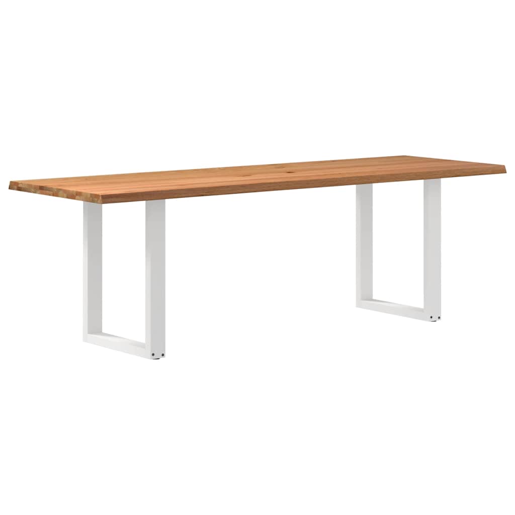 Table Industrielle en Chêne Massif et Acier 8 Personnes-Blanc-1-240 x 80 x 74 cm-La-Fabrique-Industrielle