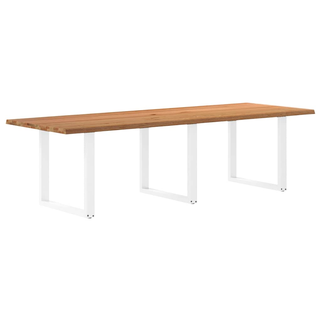 Table Industrielle en Chêne Massif et Acier 8 Personnes-Blanc-1-280 x 100 x 74 cm-La-Fabrique-Industrielle