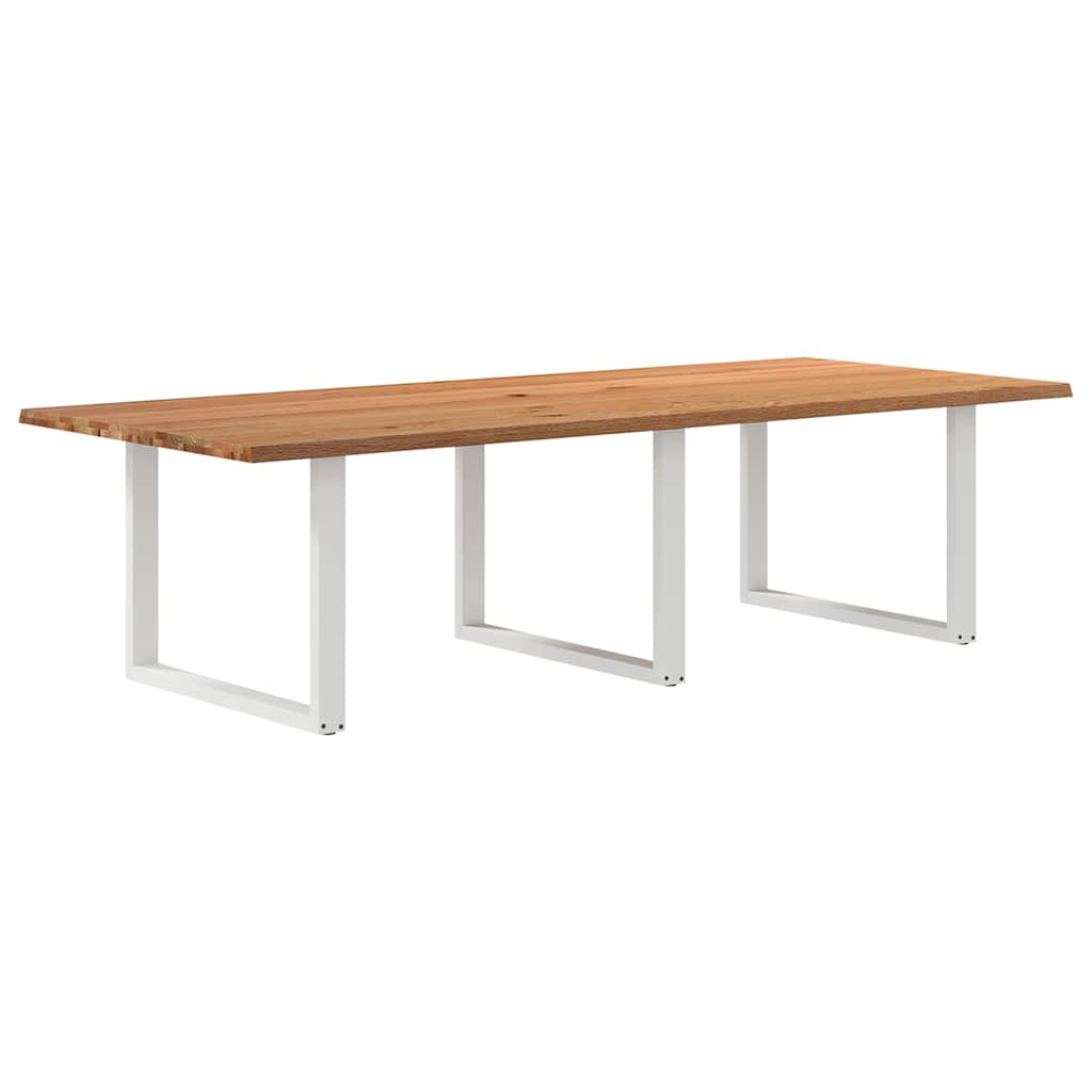 Table Industrielle en Chêne Massif et Acier 8 Personnes-Blanc-1-280 x 120 x 74 cm-La-Fabrique-Industrielle