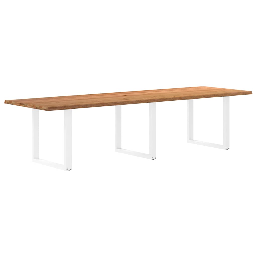 Table Industrielle en Chêne Massif et Acier 8 Personnes-Blanc-1-320 x 100 x 74 cm-La-Fabrique-Industrielle