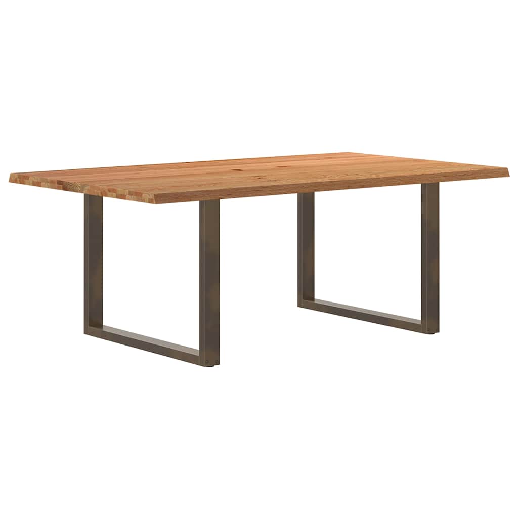 Table Industrielle en Chêne Massif et Acier 8 Personnes-Naturel-1-200 x 120 x 74 cm-La-Fabrique-Industrielle