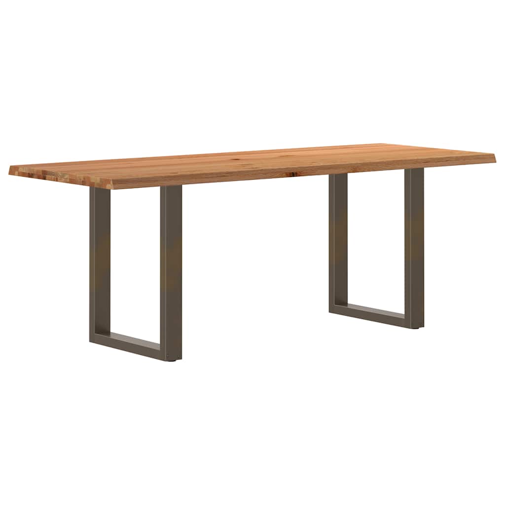 Table Industrielle en Chêne Massif et Acier 8 Personnes-Naturel-1-200 x 80 x 74 cm-La-Fabrique-Industrielle
