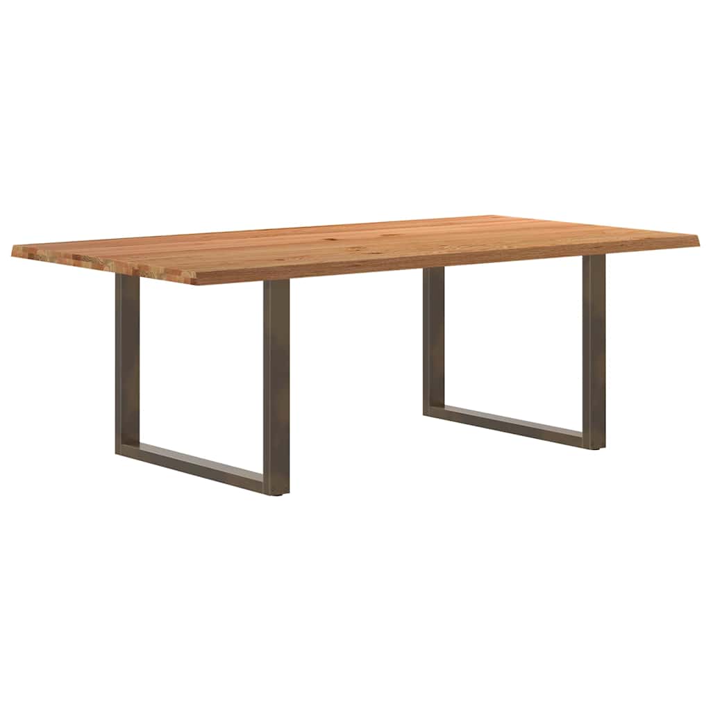 Table Industrielle en Chêne Massif et Acier 8 Personnes-Naturel-1-220 x 120 x 74 cm-La-Fabrique-Industrielle