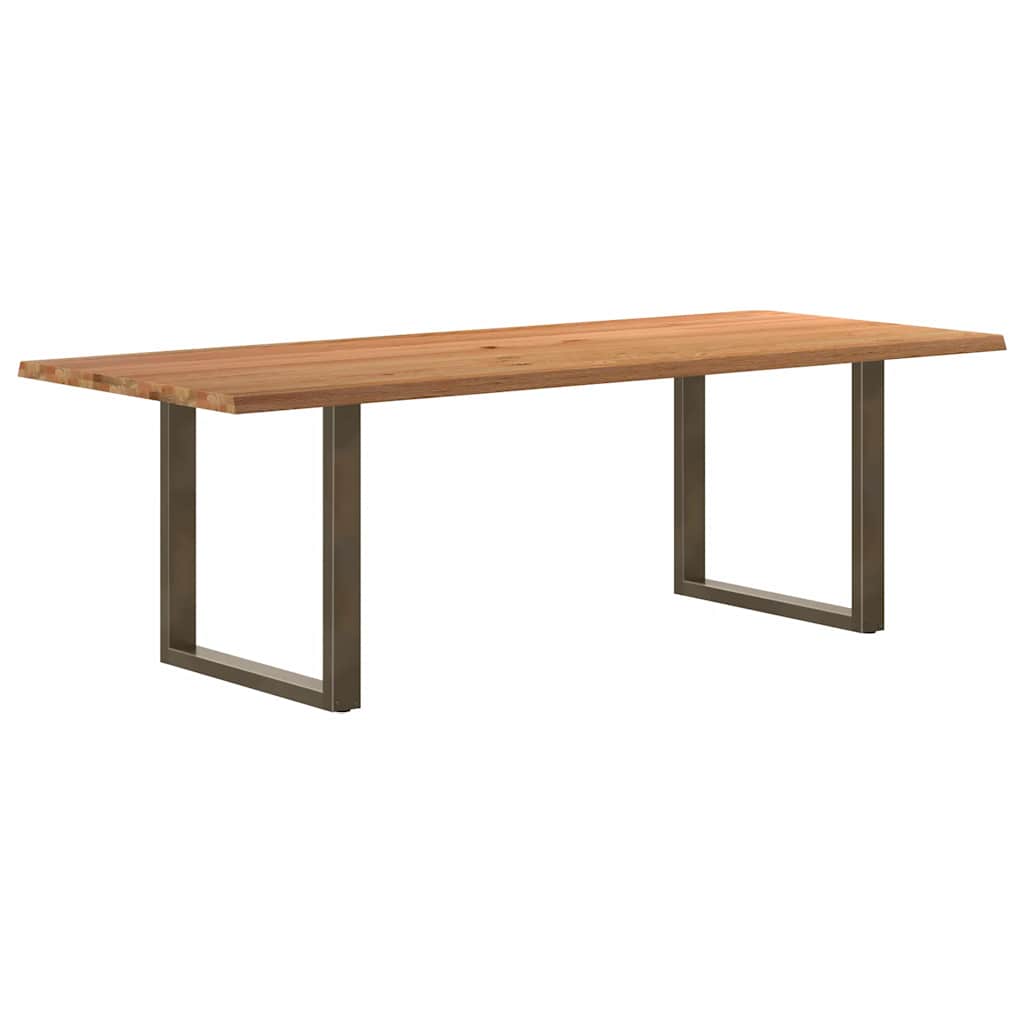 Table Industrielle en Chêne Massif et Acier 8 Personnes-Naturel-1-240 x 100 x 74 cm-La-Fabrique-Industrielle