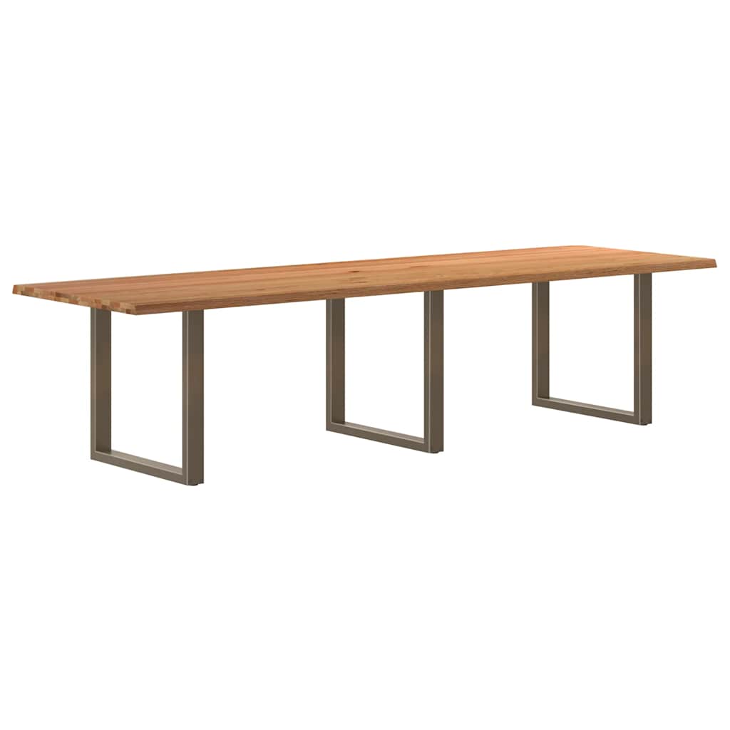 Table Industrielle en Chêne Massif et Acier 8 Personnes-Naturel-1-320 x 100 x 74 cm-La-Fabrique-Industrielle