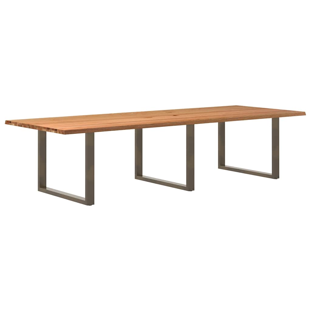 Table Industrielle en Chêne Massif et Acier 8 Personnes-Naturel-1-320 x 120 x 74 cm-La-Fabrique-Industrielle