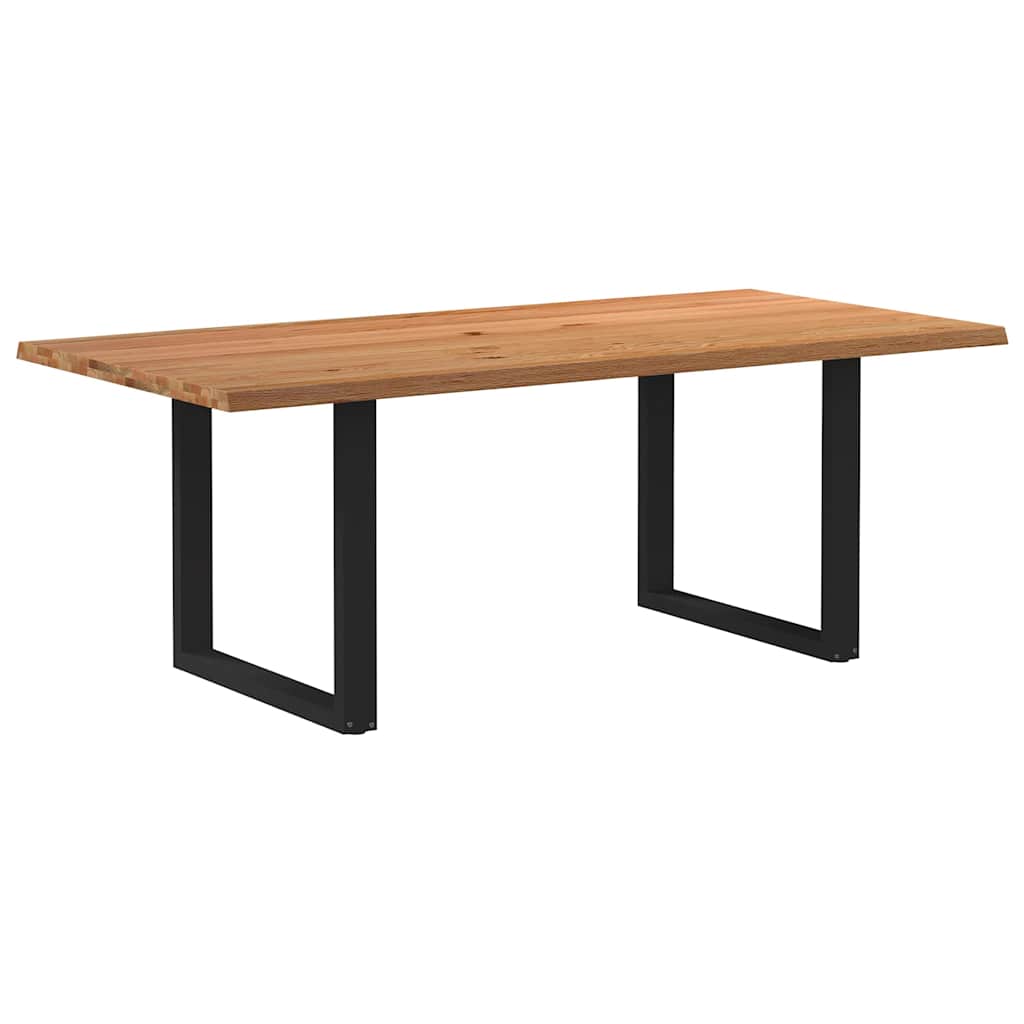 Table Industrielle en Chêne Massif et Acier 8 Personnes-Noir-1-200 x 100 x 74 cm-La-Fabrique-Industrielle