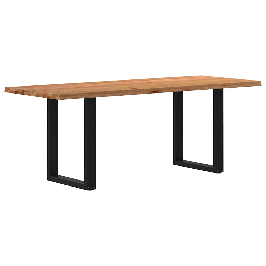 Table Industrielle en Chêne Massif et Acier 8 Personnes-Noir-1-200 x 80 x 74 cm-La-Fabrique-Industrielle