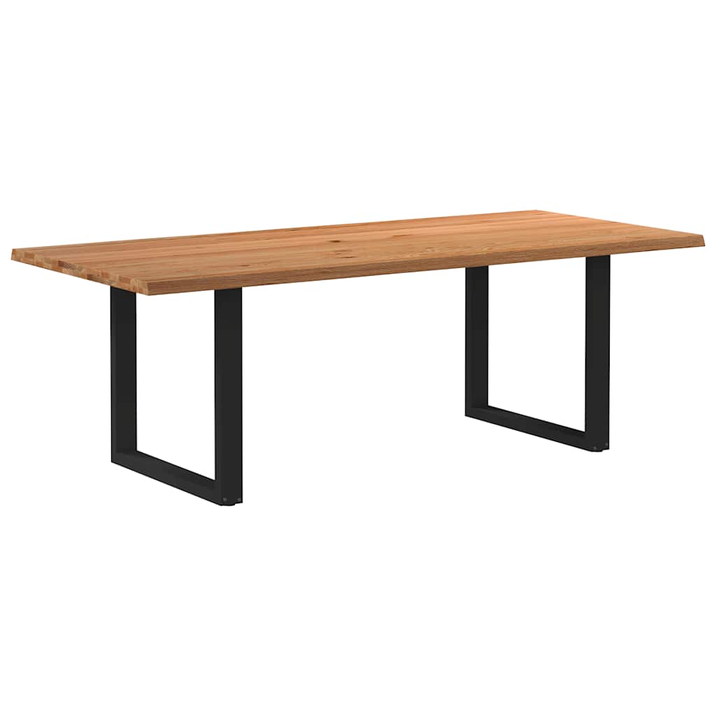 Table Industrielle en Chêne Massif et Acier 8 Personnes-Noir-1-220 x 100 x 74 cm-La-Fabrique-Industrielle
