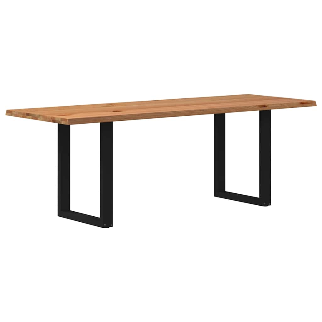 Table Industrielle en Chêne Massif et Acier 8 Personnes-Noir-1-220 x 80 x 74 cm-La-Fabrique-Industrielle