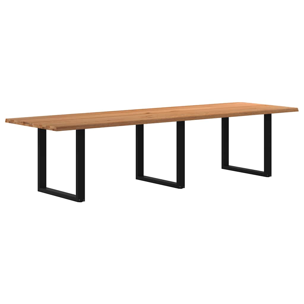 Table Industrielle en Chêne Massif et Acier 8 Personnes-Noir-1-320 x 100 x 74 cm-La-Fabrique-Industrielle