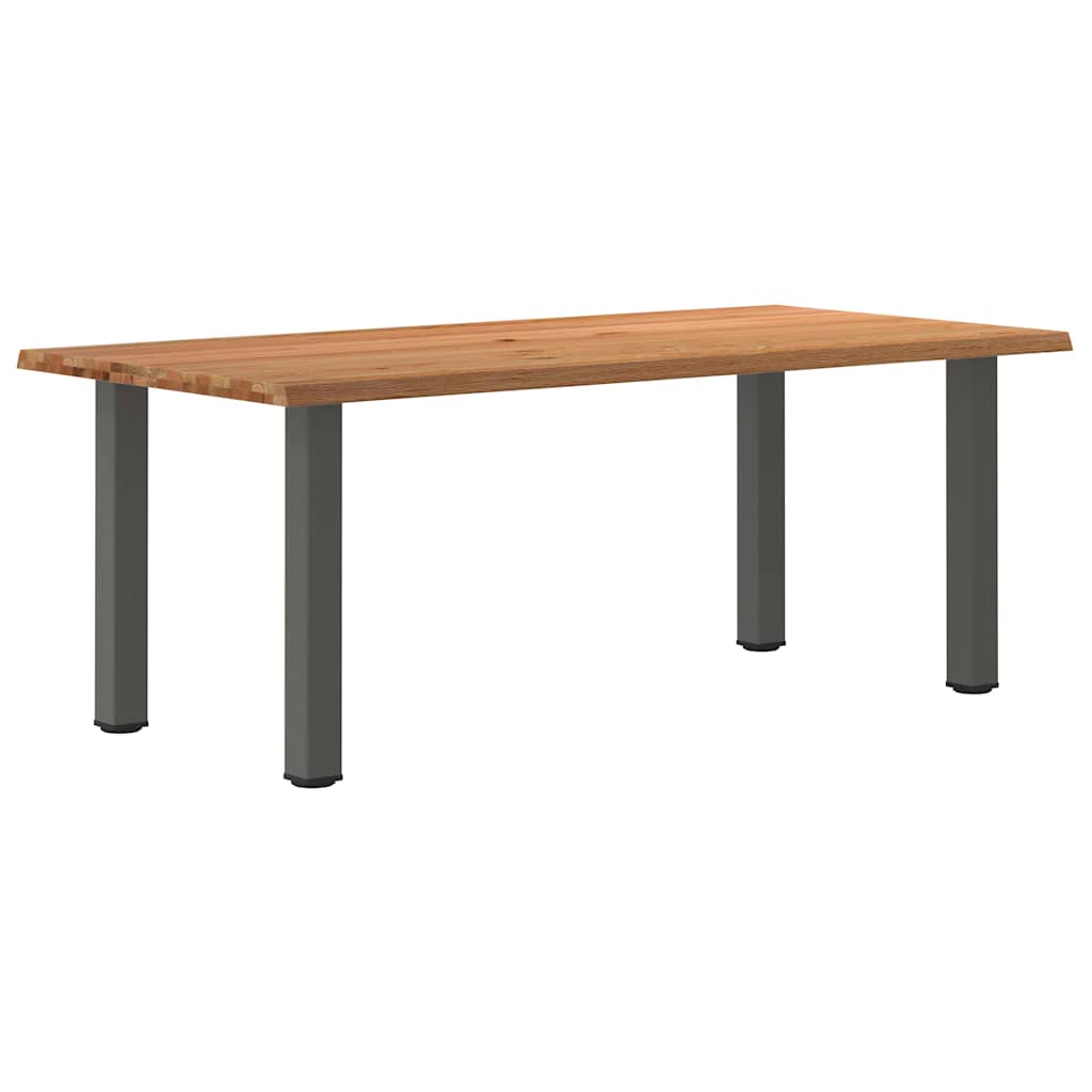 Table Industrielle en Chêne Massif et Métal Anthracite-100 cm-200 cm-1-La-Fabrique-Industrielle