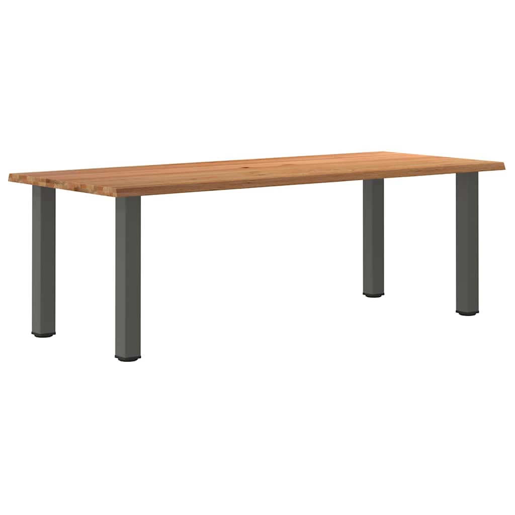 Table Industrielle en Chêne Massif et Métal Anthracite-100 cm-240 cm-1-La-Fabrique-Industrielle