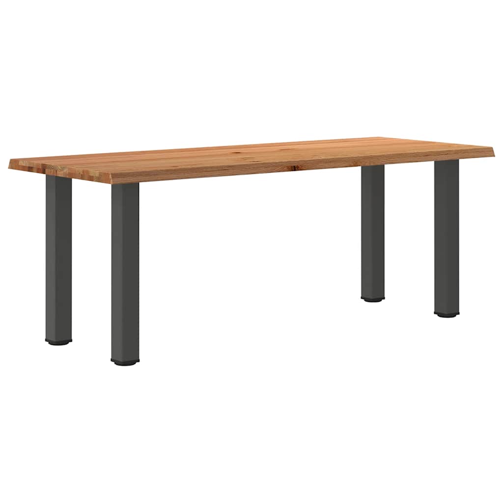 Table Industrielle en Chêne Massif et Métal Anthracite-80 cm-200 cm-1-La-Fabrique-Industrielle