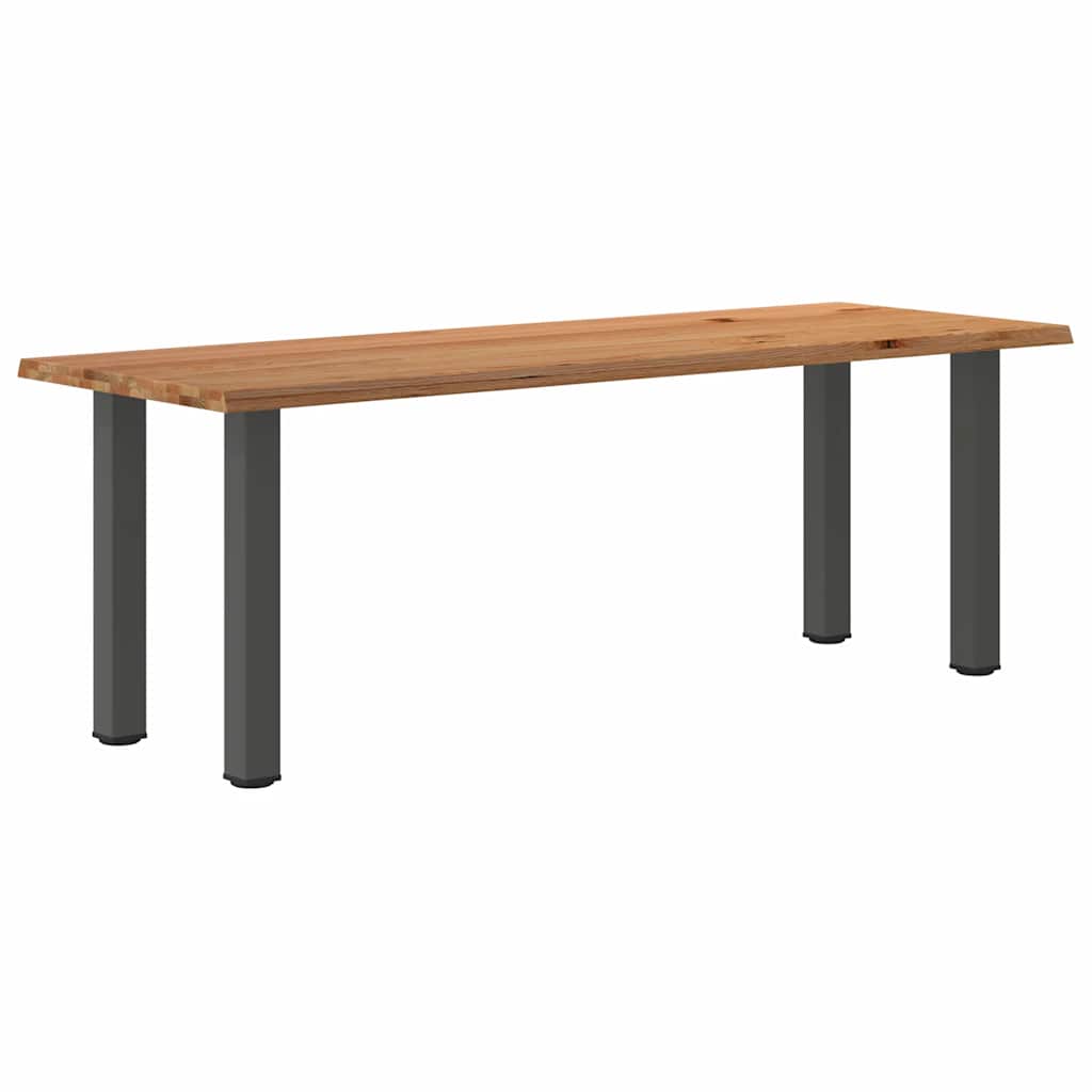 Table Industrielle en Chêne Massif et Métal Anthracite-80 cm-220 cm-1-La-Fabrique-Industrielle