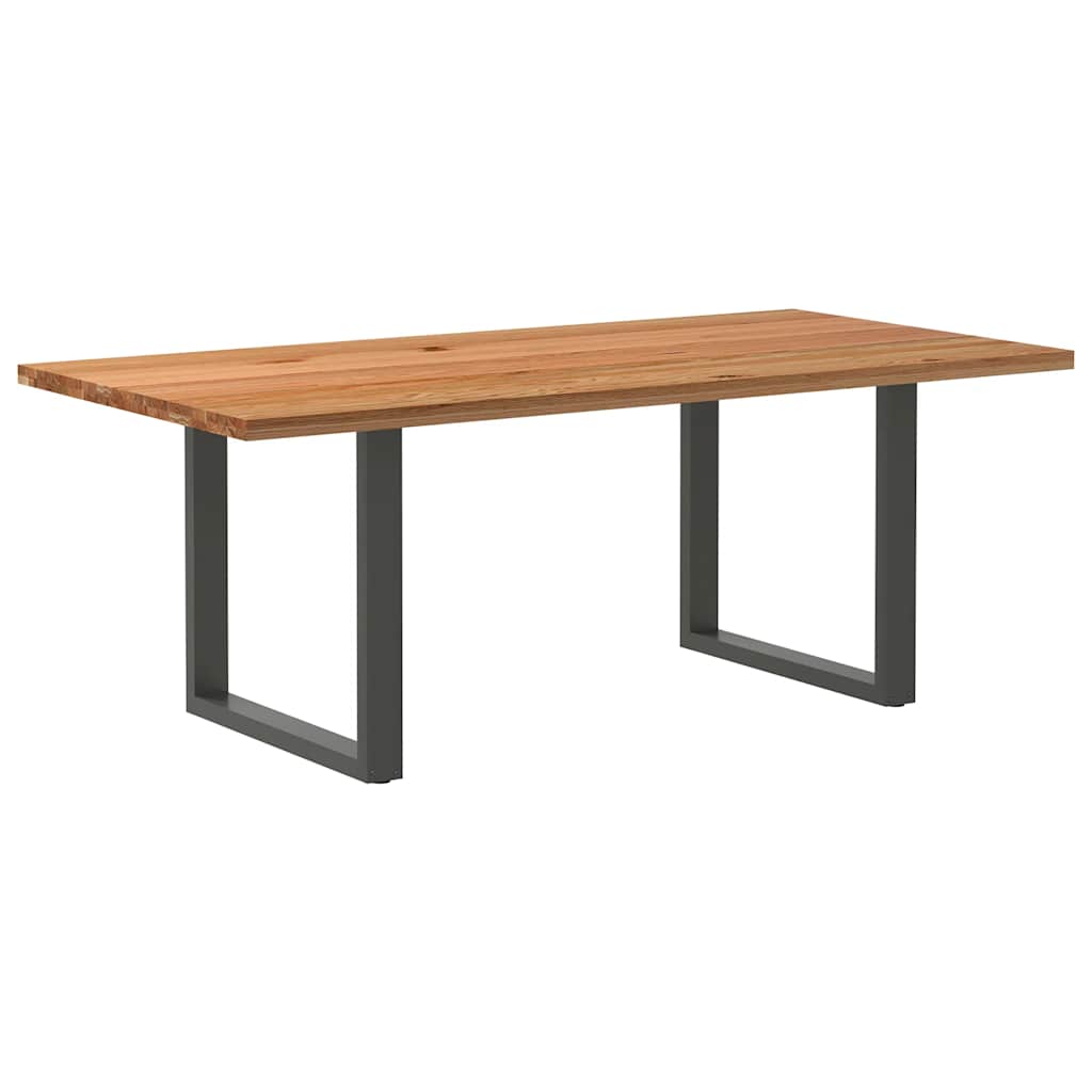 Table Industrielle en Chêne Massif pour Salon-Anthracite-1-200 x 100 x 74 cm-La-Fabrique-Industrielle
