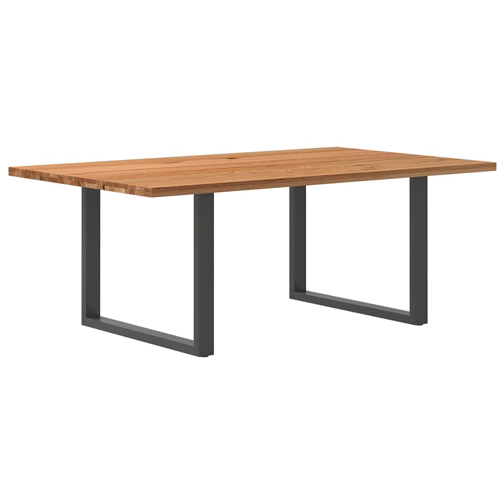 Table Industrielle en Chêne Massif pour Salon-Anthracite-1-200 x 120 x 74 cm-La-Fabrique-Industrielle