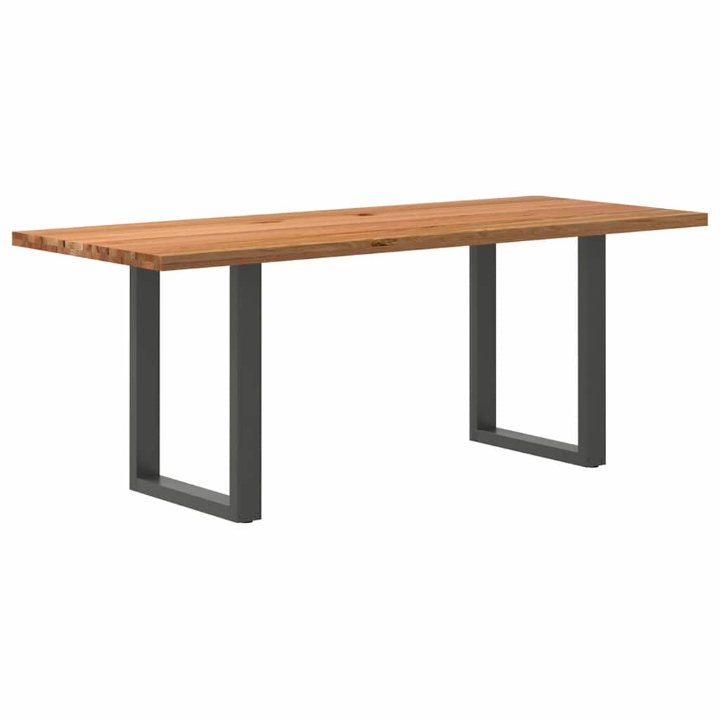 Table Industrielle en Chêne Massif pour Salon-Anthracite-1-200 x 80 x 74 cm-La-Fabrique-Industrielle
