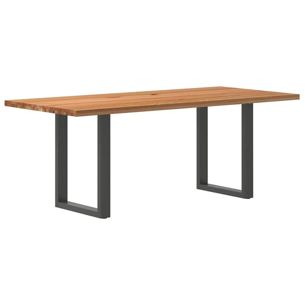 Table Industrielle en Chêne Massif pour Salon-Anthracite-1-200 x 90 x 74 cm-La-Fabrique-Industrielle