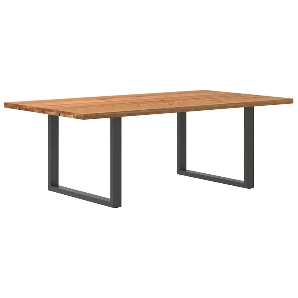 Table Industrielle en Chêne Massif pour Salon-Anthracite-1-220 x 120 x 74 cm-La-Fabrique-Industrielle